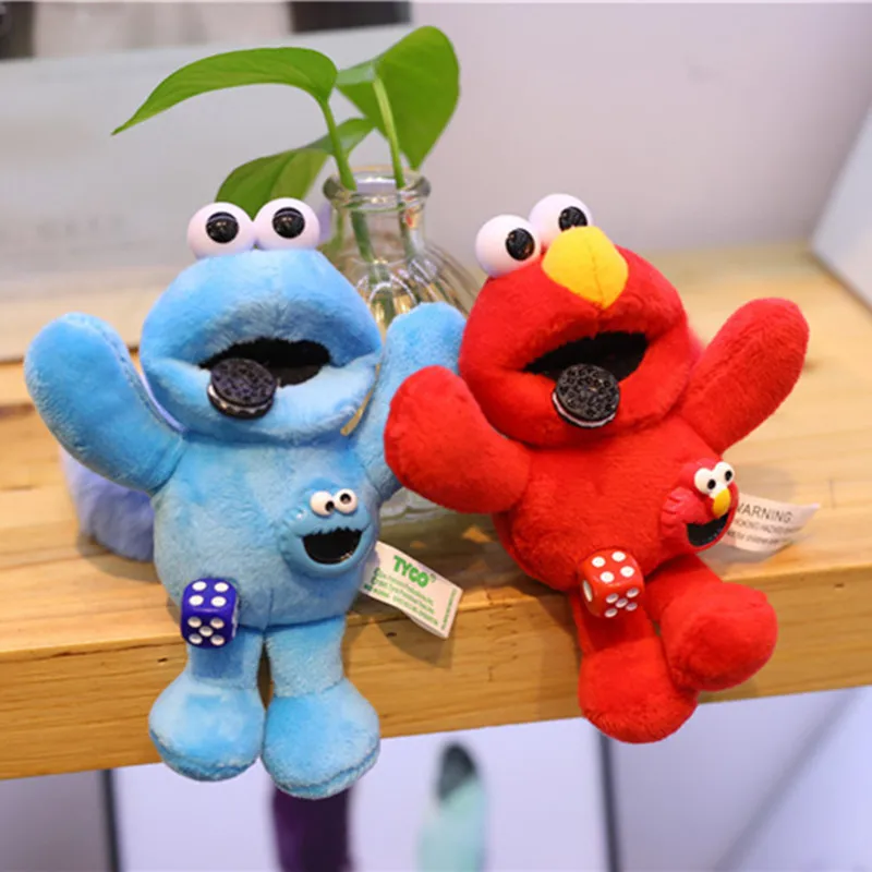 " печенье монстр брелок-плюшевая игрушка Elmo Сумочка мягкая кукла высокого качества подарок для девочек и влюбленных 12 шт./партия
