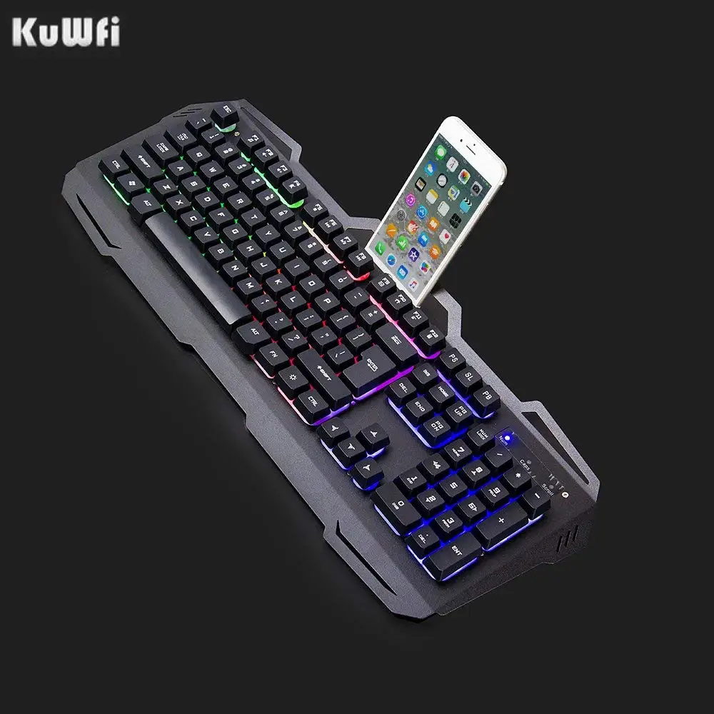 Игровая клавиатура Проводная USB 104 клавиши металлическая панель