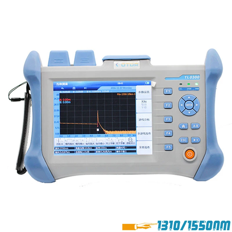 Handheld OTDR TMO300 Cable Fault Breakpoint Length Loss Detection Fiber Tester 1310/1550nm 30/32dB Touch Screen Integrated VFL