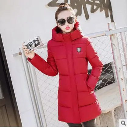 Модная новинка 2017 зимняя куртка женское Стеганое пальто женская с капюшоном