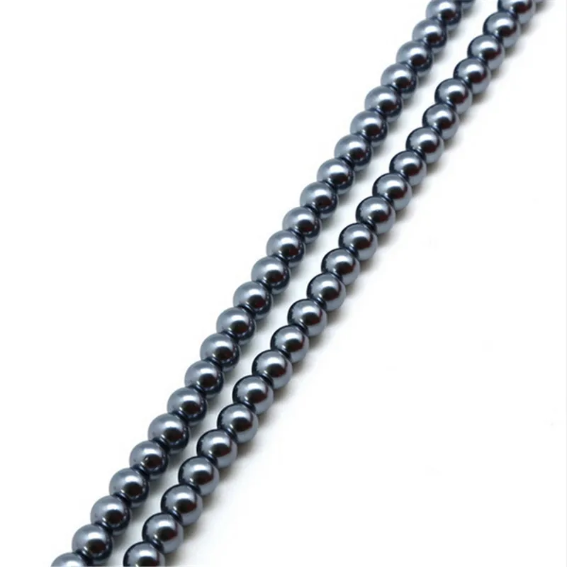 dark grey 4 6 8 10 мм Стеклянная имитация жемчуга бусины Круглые шарики 20-100 шт для DIY браслета ожерелье ювелирных изделий - Цвет: dark grey