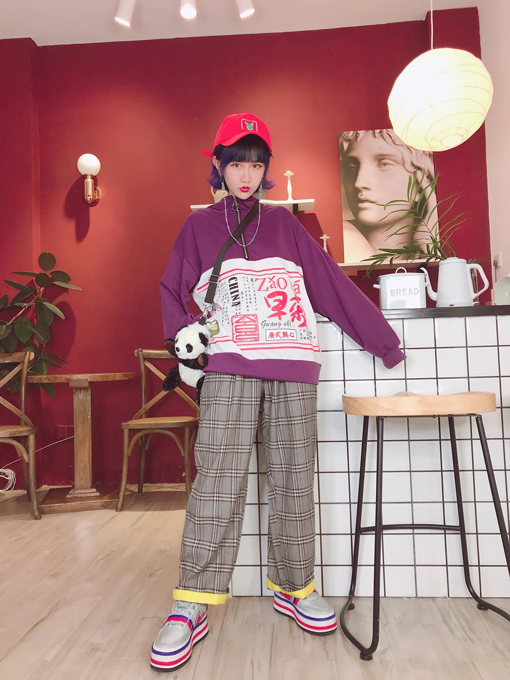 Уличные ulzzang Осень-Зима Новые мужские и женские парные фланцевые длинные брюки |