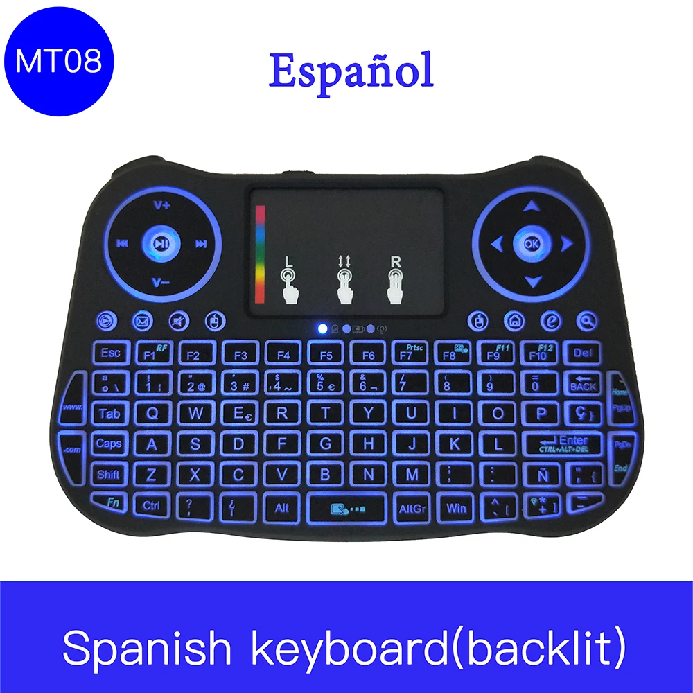 Slim Portable Mini Wireless Keyboard MT08 Spanish For Tablet Laptop Smartphone iPad Support IOS Android System Phone Universal | Компьютеры