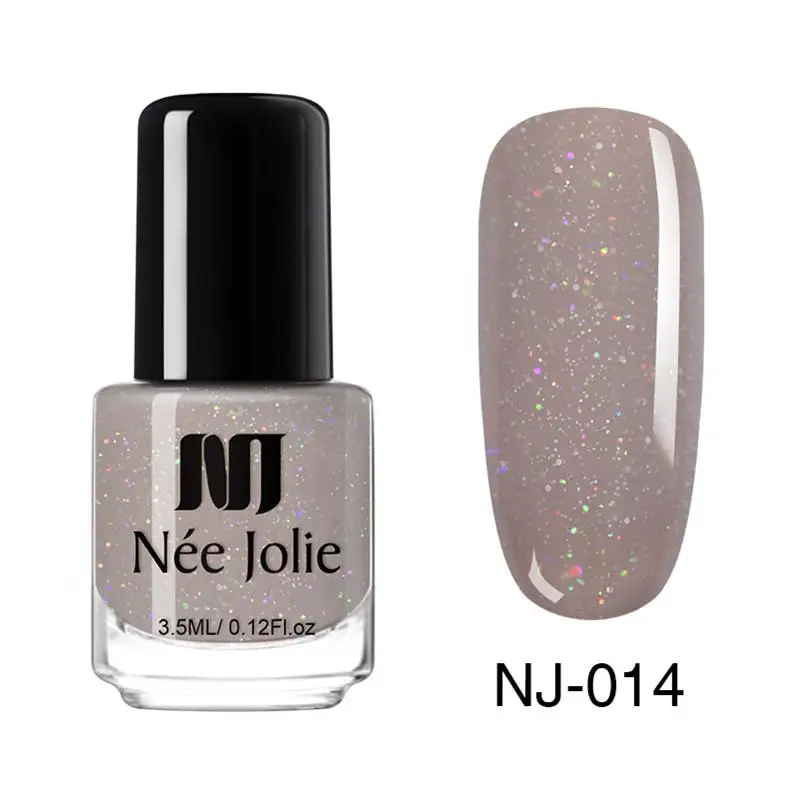 Pink glitter NJ-014 NEE JOLIE летний Блестящий лак для ногтей 3,5 мл обычный лак для ногтей зеркальный эффект Быстросохнущий лак для украшения ногтей - Цвет: Pink glitter NJ-014