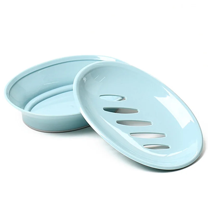 Практичная креативная 3-цветная овальная мыльница контейнер для мыла двойного