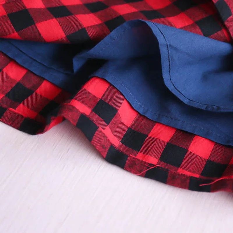 Hurave new design girl dress children peter pan collar plaid clothing kids dresses for toddler infant autumn | Детская одежда и