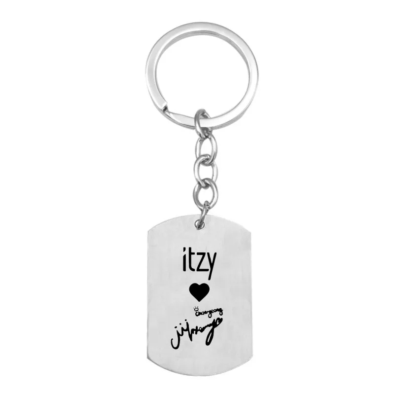 silver 5 ITZY KPOP брелок из нержавеющей стали Корея девушки группа Серебряная цепочка для ключей подарки для фанатов мужской Автомобильный ключ держатель - Цвет: silver 5