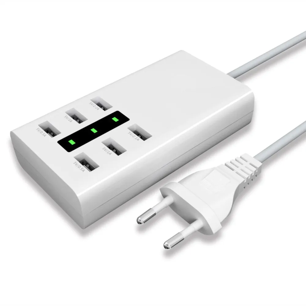 SZYSGSD 6 Порты и разъёмы USB Зарядное устройство Smart для iPhone X 8 samsung S9 Desktop Multi быстро