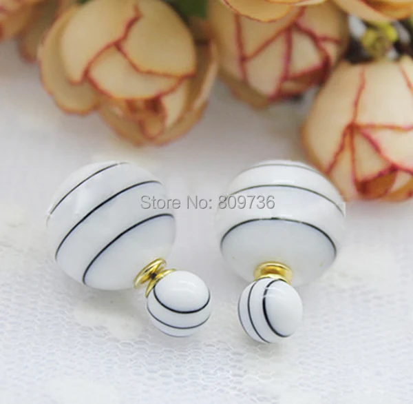 Горячая мода новый многоцветный знаменитости двойной круглый шар бусины штекер