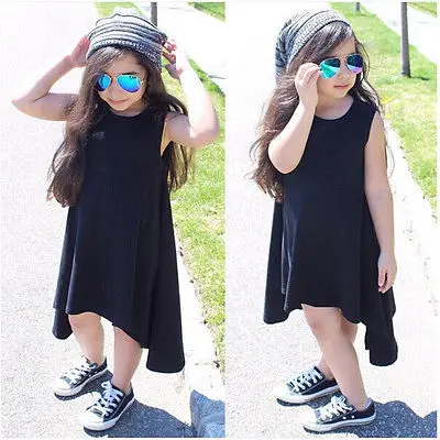 Лидер продаж 2016 детское Повседневное платье макси для маленьких девочек в стиле