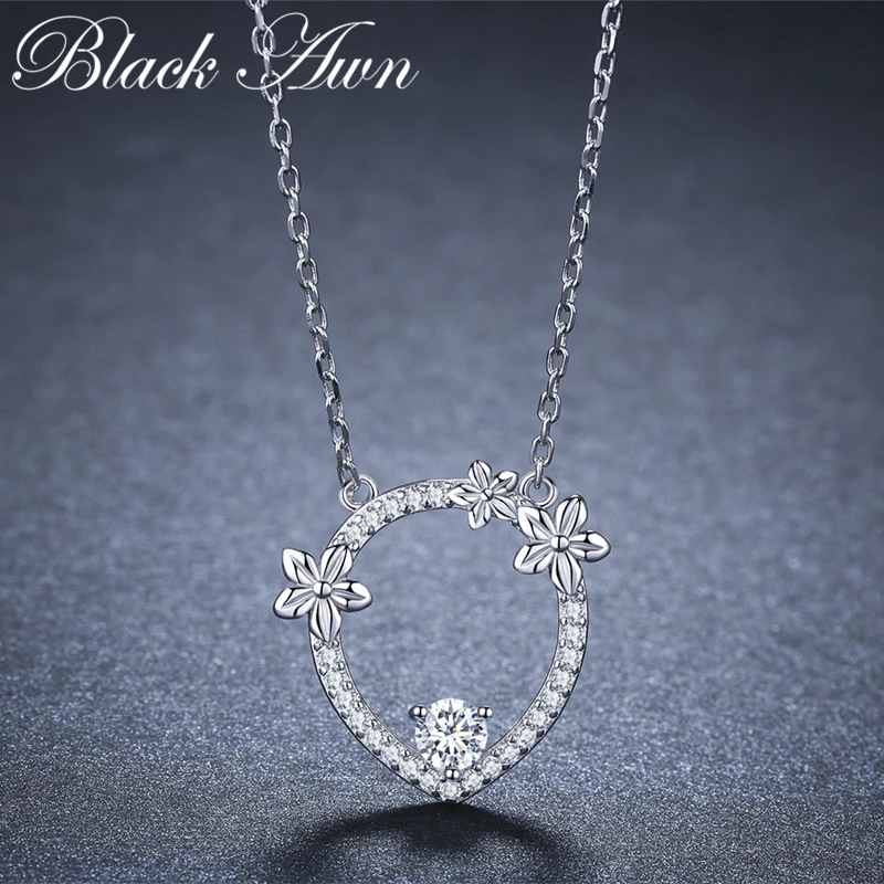 Женское украшение из серебра 925 пробы BLACK AWN Элегантные Подвески в виде цветов K021