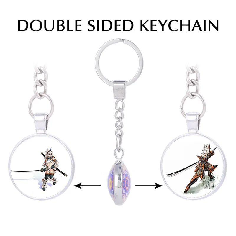 Япония Аниме игры key holder Monster Hunter тема цепочка для ключей jewelry гром волк брелок в