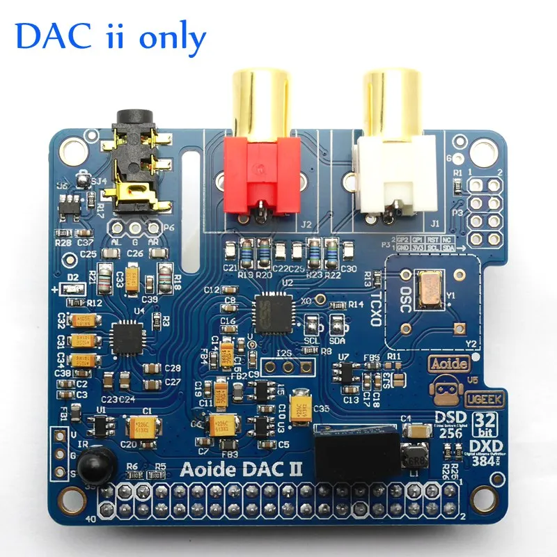 Aoide UGEEK DAC II Hifi звуковая карта | ES9018K2M | 384 кГц/32-бит | с высоким уровнем Resolutio | DSD Поддержка | для Raspberry Pi 3B/2B/3B+/3A+/4B | DACii - Цвет: DAC II only