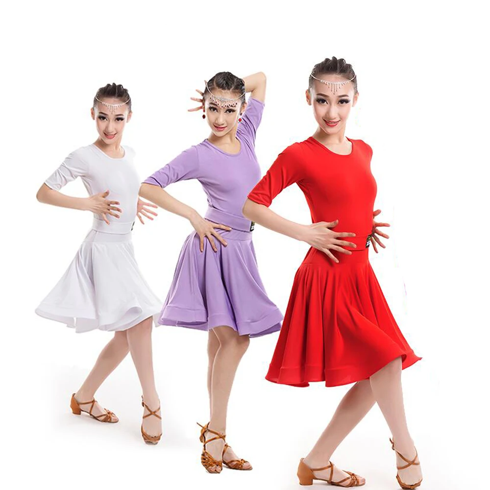 

Детское профессиональное платье для латиноамериканских танцев, цветные костюмы для девочек, платье для бальных танцев, сальсы, детская оде...