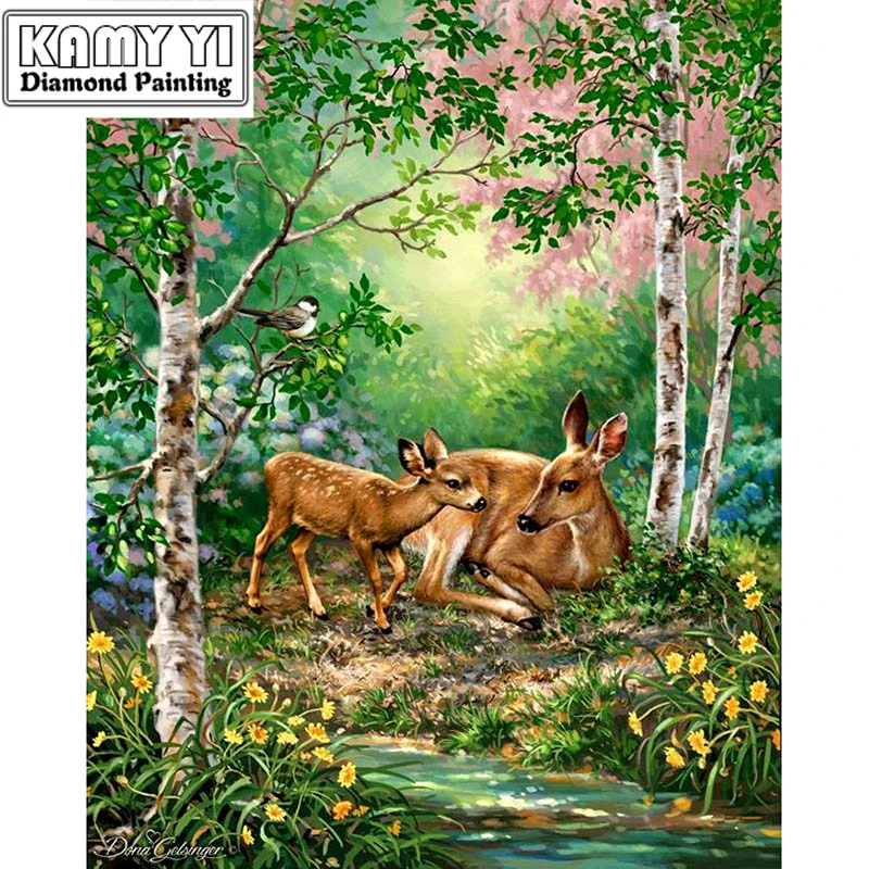 Полный квадратный алмаз 5D DIY Алмазная картина "Лесной олень" вышивка крестиком горный хрусталь мозаичная декоративная картина