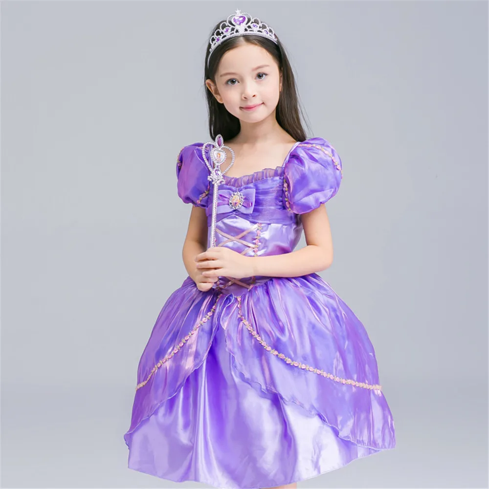 

Детское летнее платье принцессы Рапунцель для девочек