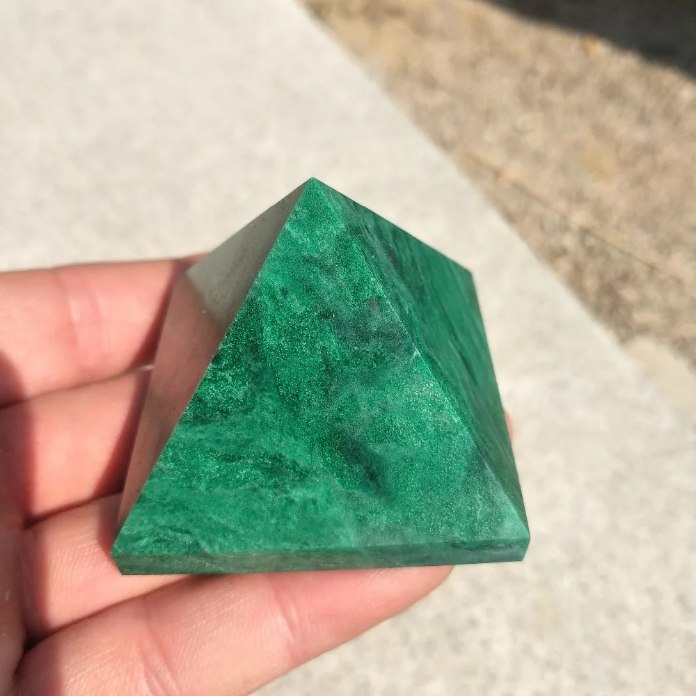 45 50 мм африканская Зеленая сосна Нефритовая Пирамида камень мощного исцеления