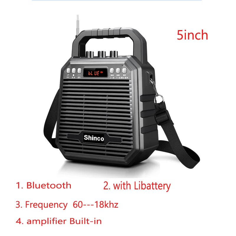 Портативные активные колонки 5 дюймов В Hi Fi с литиевым аккумулятором Bluetooth MP5