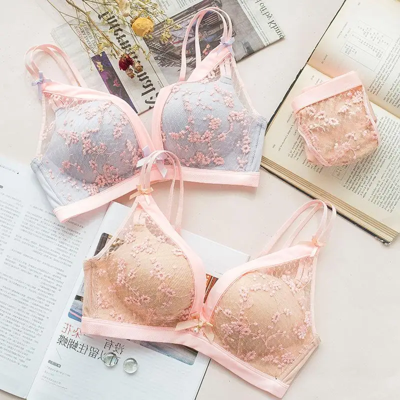 Semaless кружева Для женщин нижнее белье бюстгальтер Push Up Bra цветочные сладкие дамы