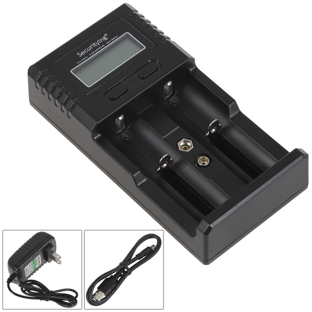 Смарт зарядное устройство с ЖК дисплеем и usb кабелем для литий ионных