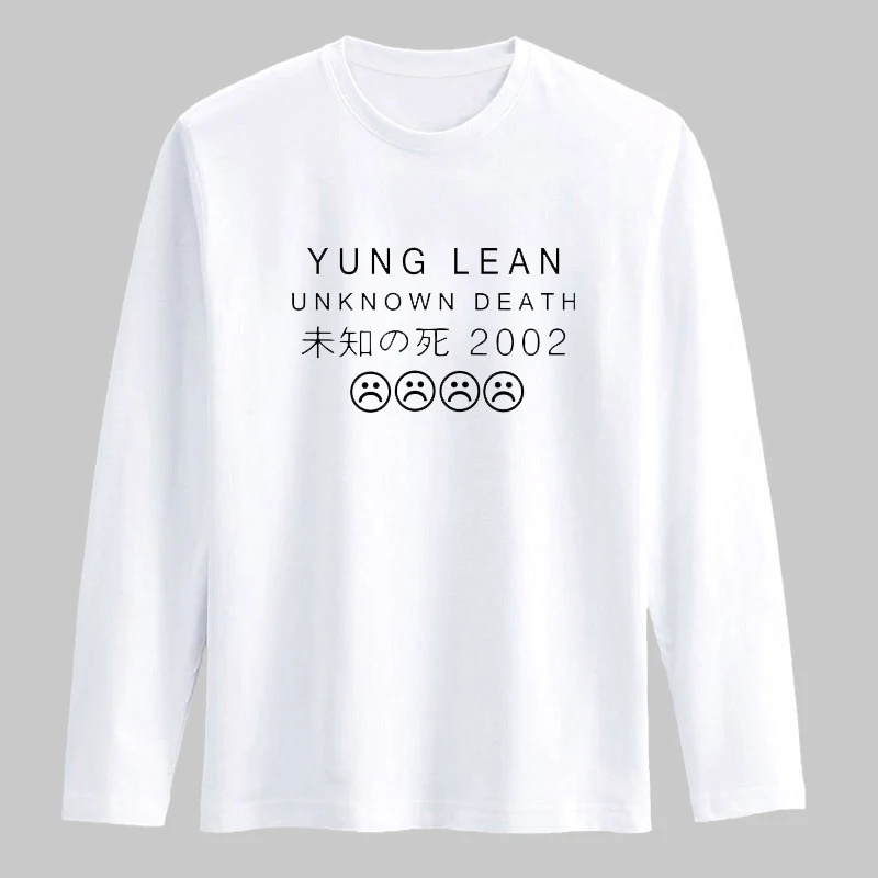 Мужские футболки с длинным рукавом Yung Lean Band мягкие хлопковые для осени и зимы хит