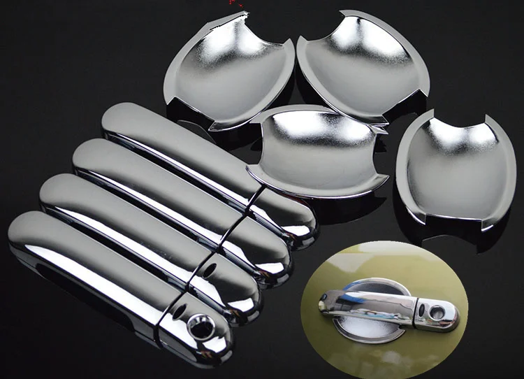 Chrome Car Door Handle Cover + Cup Bowl With Smart Entry Buttons For Nissan Versa / Tiida Latio 2007 2008 2009 2010 2011 2012 | Автомобили
