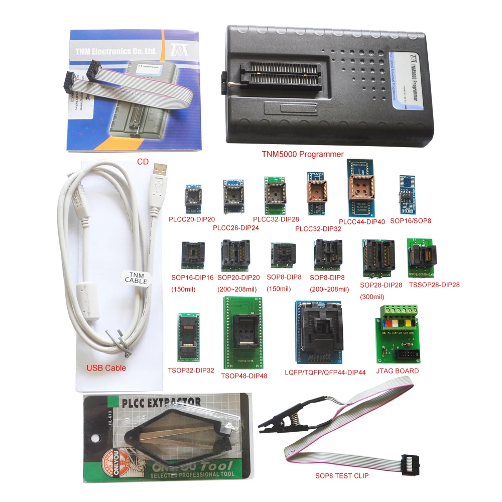 Программатор TNM5000 USB Atmel EPROM 2020 рекордер памяти + 16 адаптеров для ПК Зажим IC NAND