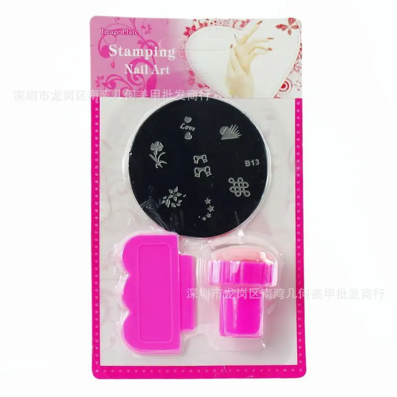 

Nail Art Stamping Plates Kit Assorted Plates Stamp Scrapers Stainless Steel DIY salon Mix Template Free Shipping