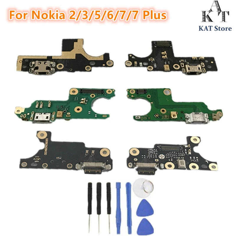1 шт. для Nokia 2 3 5 6 7 7Plus микрофон USB зарядный разъем плата гибкий кабель + инструменты