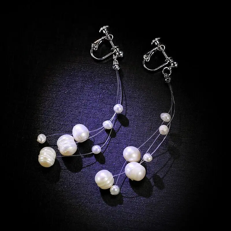 Новинка длинная цепочка корейские серьги клипсы без отверстий ювелирные изделия