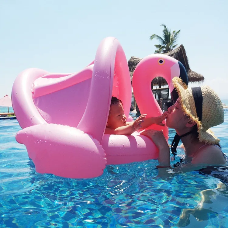 Надувной фламинго надувной лебедь для бассейна с солнцезащитным козырьком