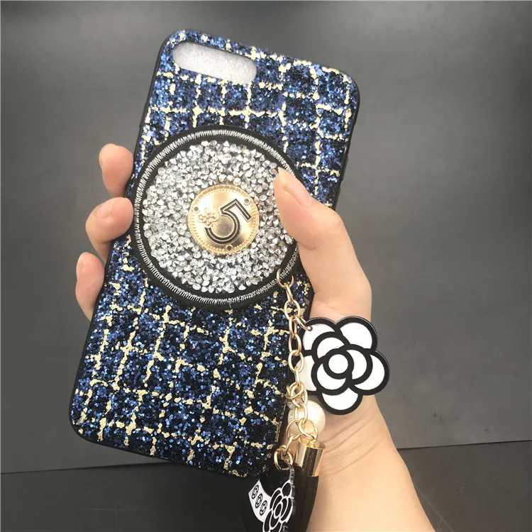 Роскошные Жемчужные Цепочки с сияющими блестками Дело Капа для iphone XS Max XR X 8 7 плюс