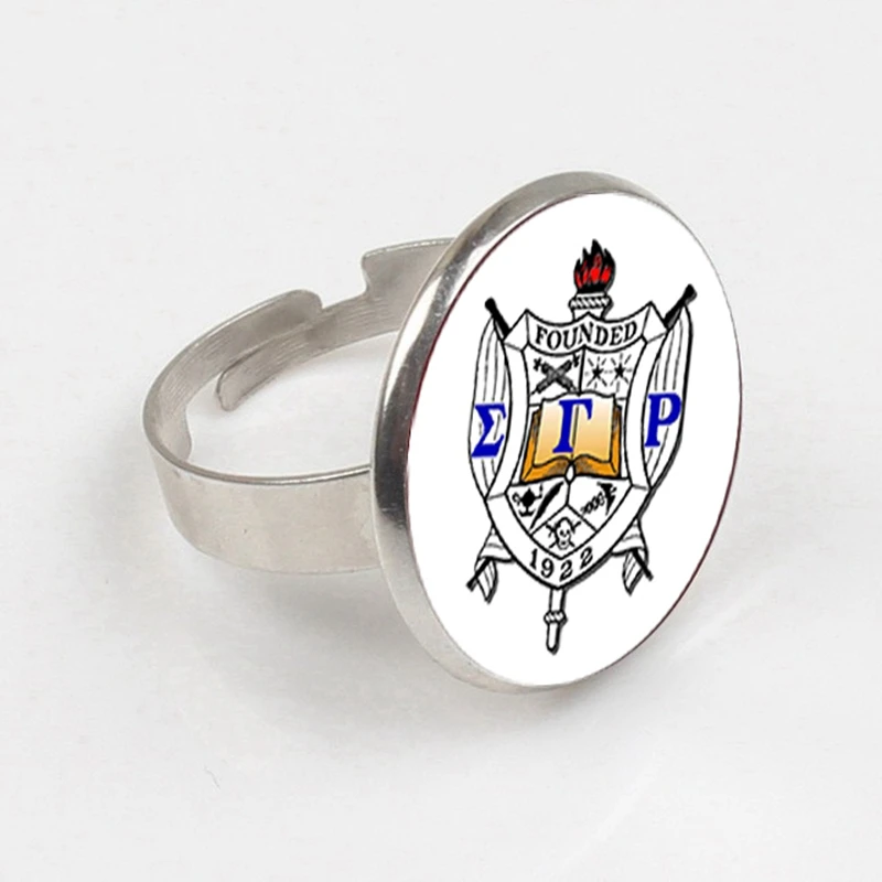 Кольцо ручной работы очаровательное кольцо Sigma Gamma Rho Sorority стеклянные кольца