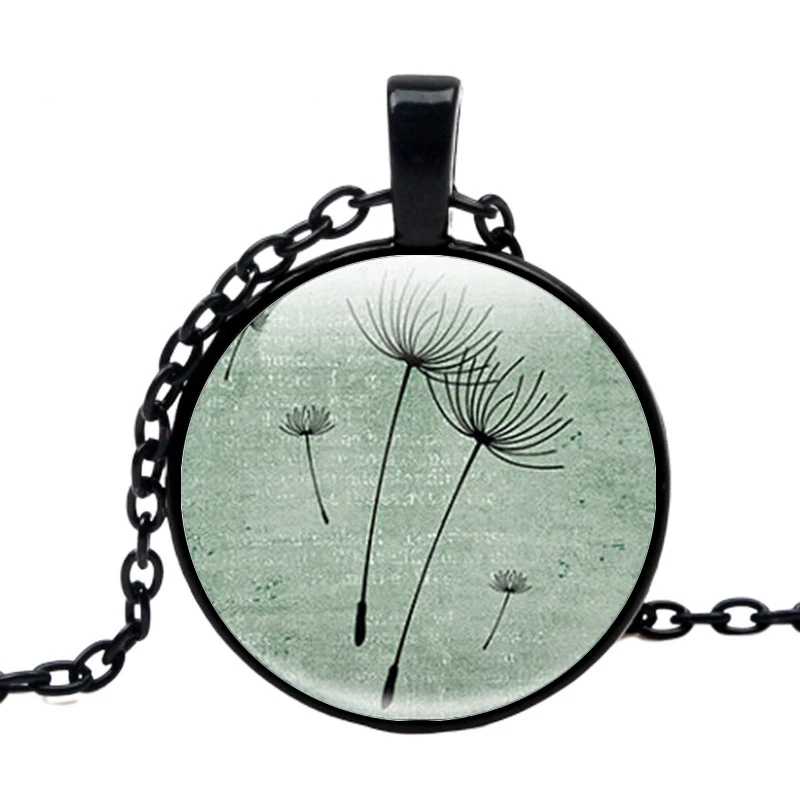

Винтажное Одуванчик серия Одуванчик Стеклянная Круглая Подвеска Ожерелье в полевом стиле семена одуванчиков Женская