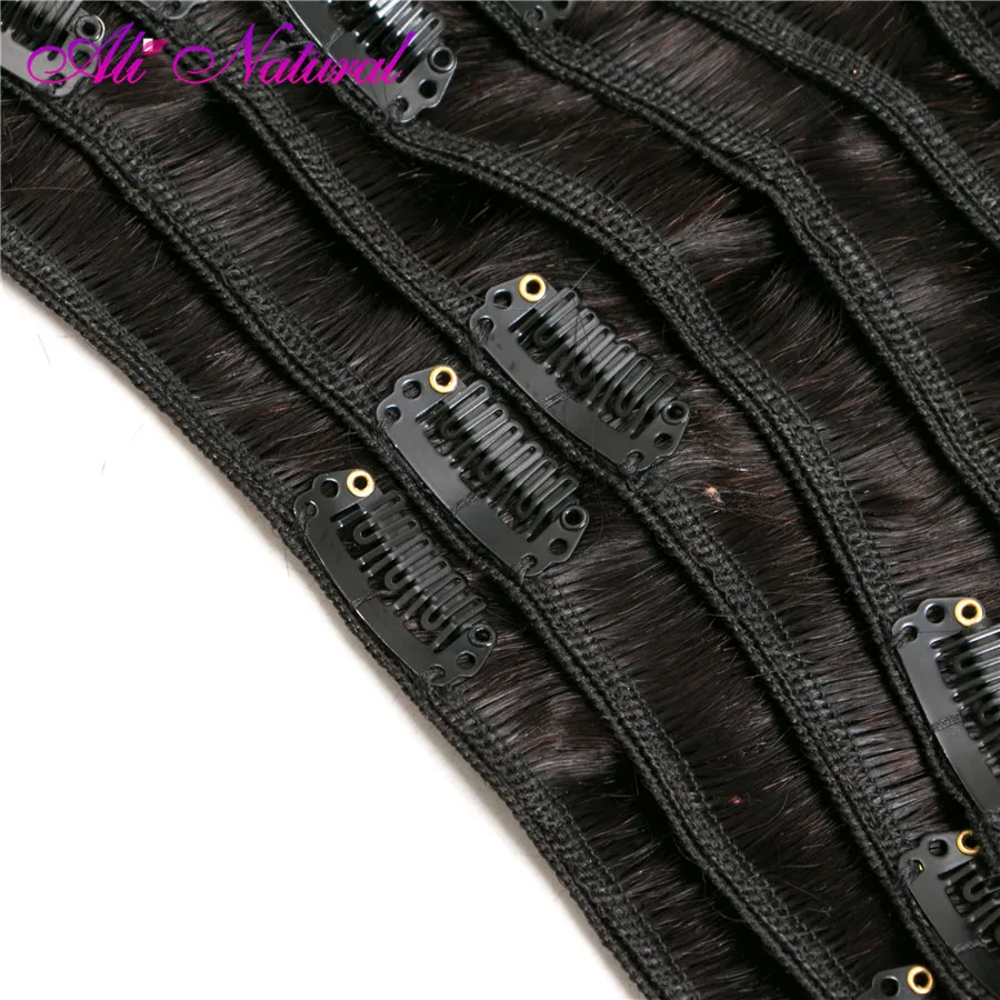 Ali натуральные бразильские прямые волосы на заколке для наращивания