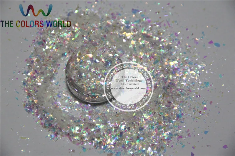 Белые с красочными ледяными белыми хлопьями из майлара для украшения ногтей и