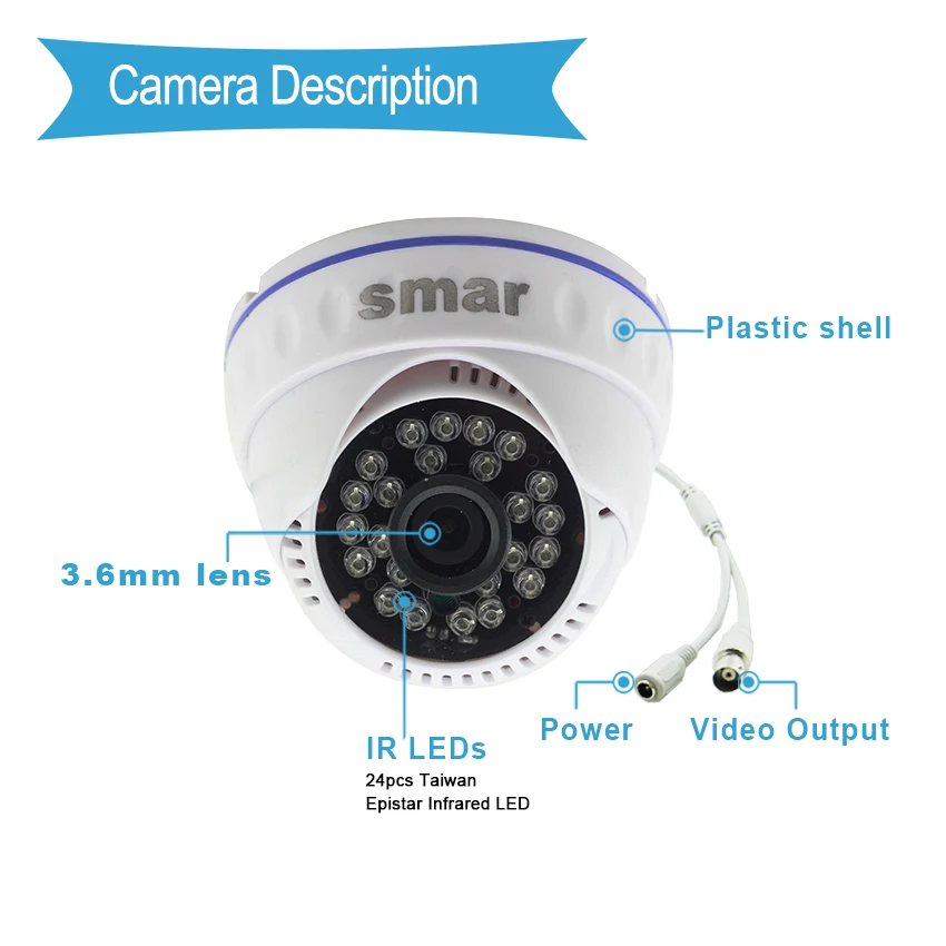 Smar CCTV камеры DVR Системы 960H 1000TVL на открытом воздухе камера безопасности H.264 4