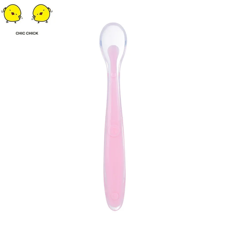 Горячая Распродажа детские мягкие силиконовые ложки конфетного цвета Детские