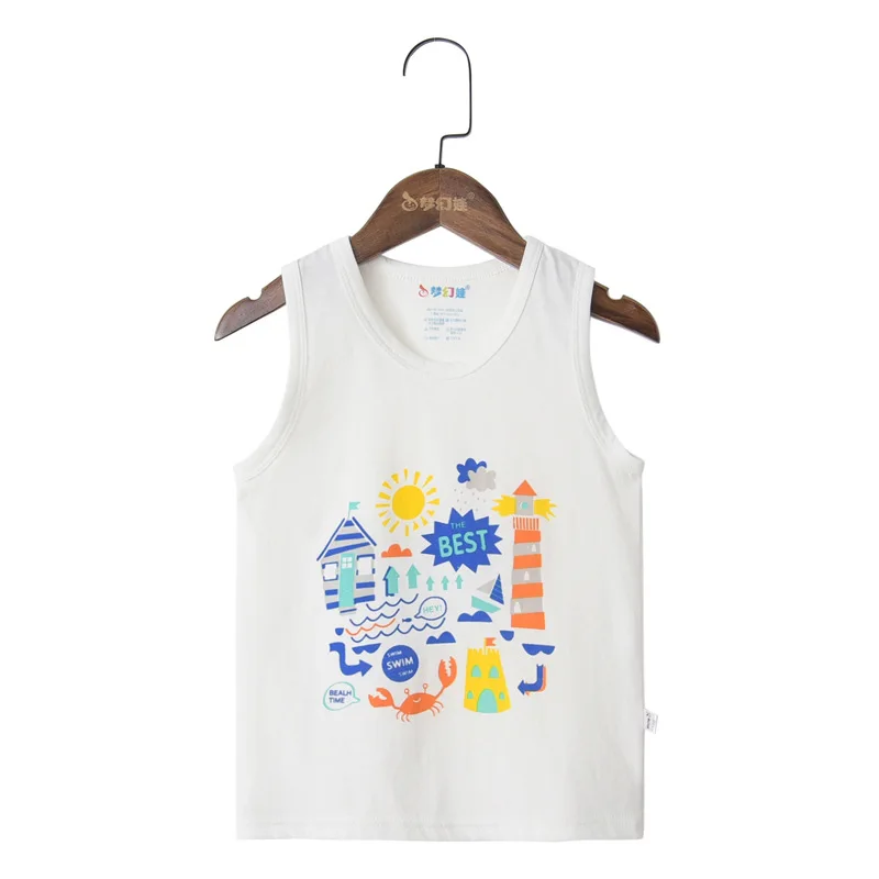14-W T Shirt for Boys Fruit Watermelon Cotton Baby Girl Boy Animals Duck Fox Sleeveless Tops Tee Summer Children's Clothes 0-6Y - Color: 14-W