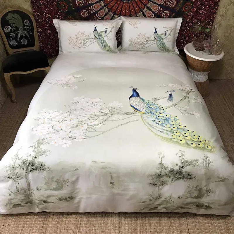 Комплект постельного белья из шелка 4 шт.|silk bed set|duvet cover setbed set |