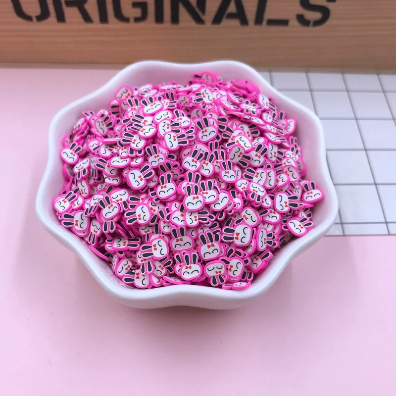 pink rabbit 50 г/лот Горячая глина облако ломтик, глина Радуга, Новые фрукты брызги для рукоделия, телефон деко, DIY - Цвет: pink rabbit
