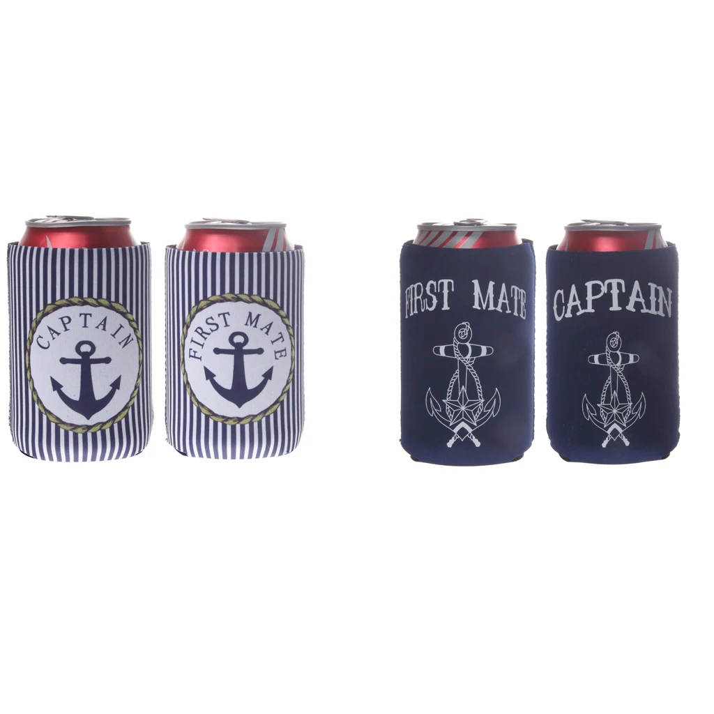 MagiDeal комплект из 4 шт. Олова держатель пупырчатой банки CAPTAIN And FIRST MATE рукава для