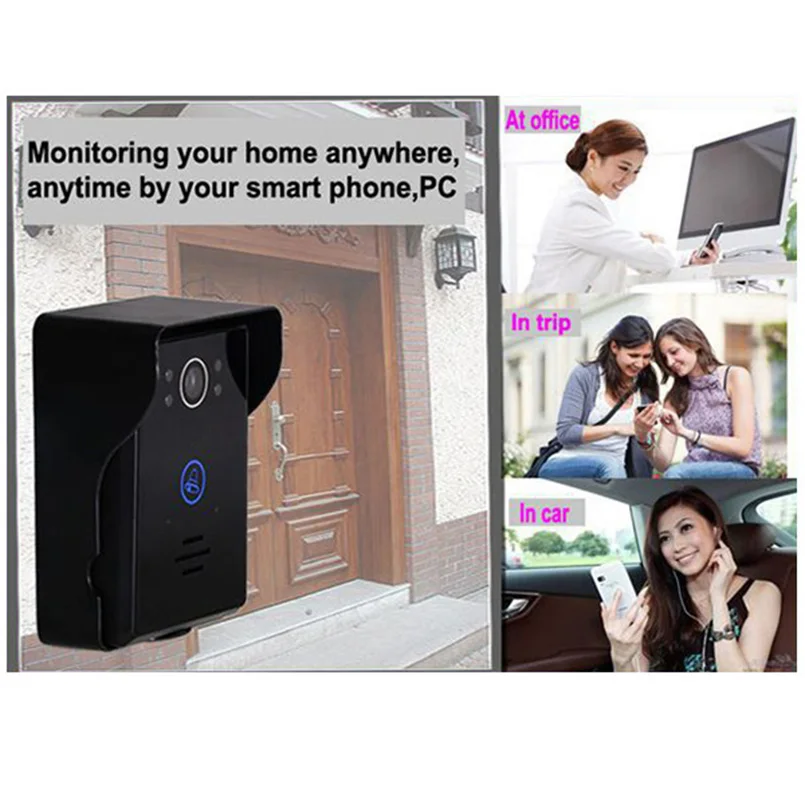 Saful 7 &quotWifi IP видео телефон двери Цифровой звонок камера разблокировка открытый