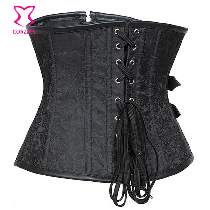 Черный винтажный корсет-бюстье в стиле стимпанк бюстье стальной корсет для талии
