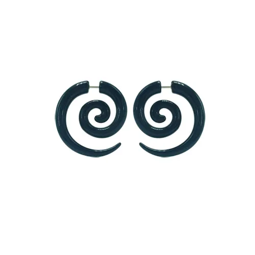 1 пара черный акриловые Поддельные жук Спираль уха конические расширители