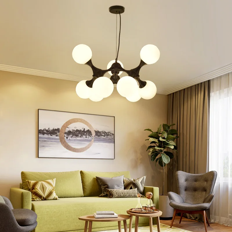 Ресторан гостиная спальня дизайнер DNA стеклянный шар молекула подвесной