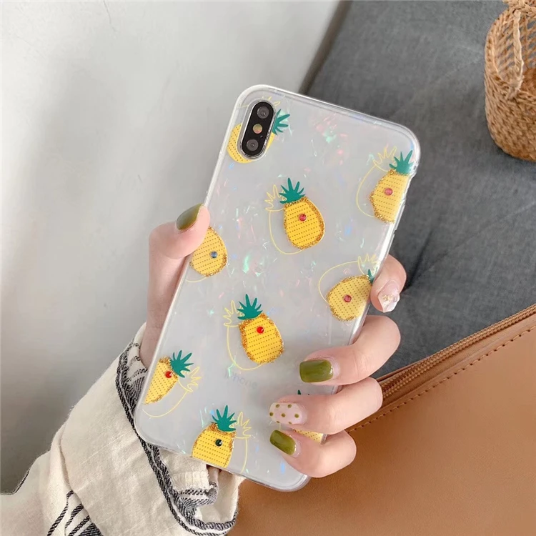 Летний чехол для телефона с ромбовидным сосновым яблоком ракушка iphone XR XSMAX apple X 6 7