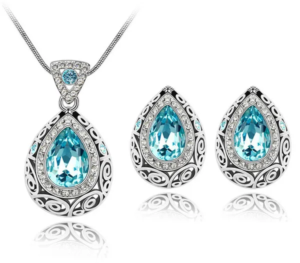 Ожерелье и серьги из австрийского хрусталя с кулоном|necklace earring|jewelry austrian crystalaustrian