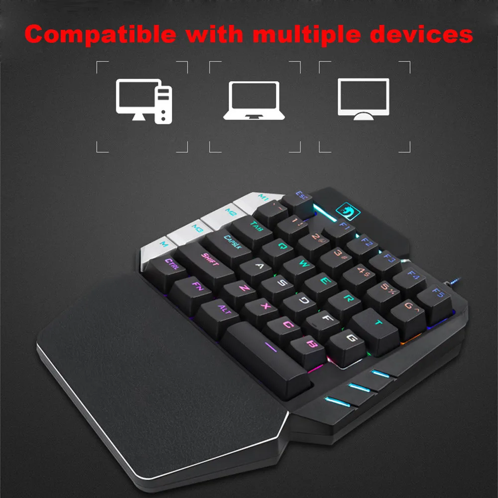 CARPRIE 35 ключи Одноместный One Hand Механическая игровая Проводная клавиатура с USB для