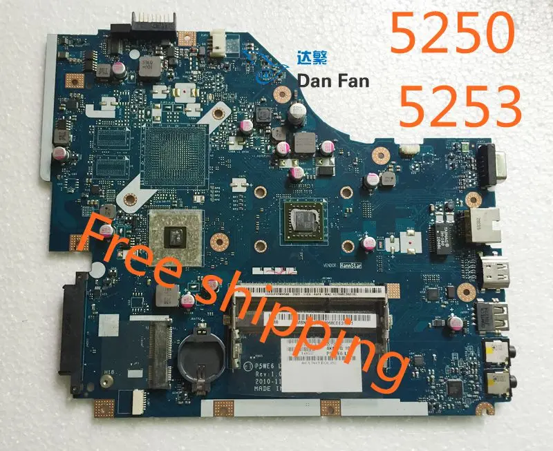 Материнская плата для ноутбука Acer 5253 5250 материнская P5WE6 100% протестирована